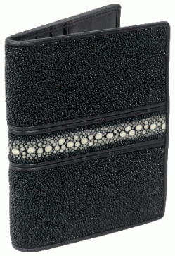 W100 Stingray Leather with Row Stones Center Wallet 3